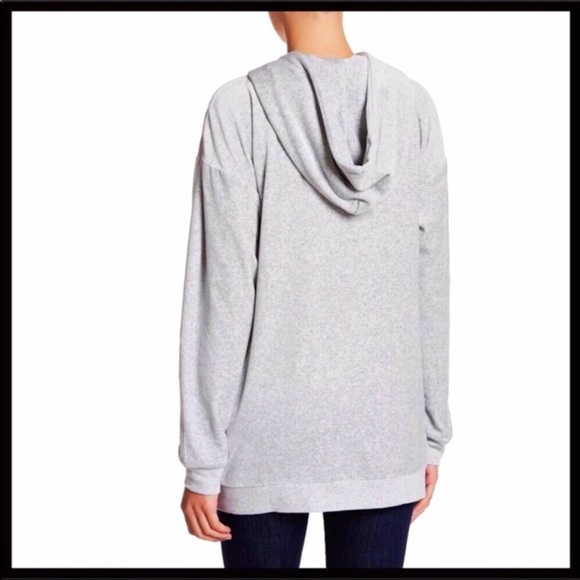 LUXE VELVET KNIT HOODIE ZIP UP HOODED JACKET A2C - Picture 2 of 8